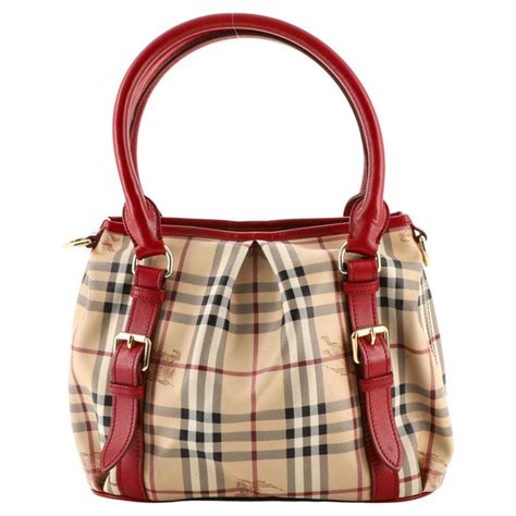 Burberry Northfield Convertible Tote Haymarket Coated Canvas 